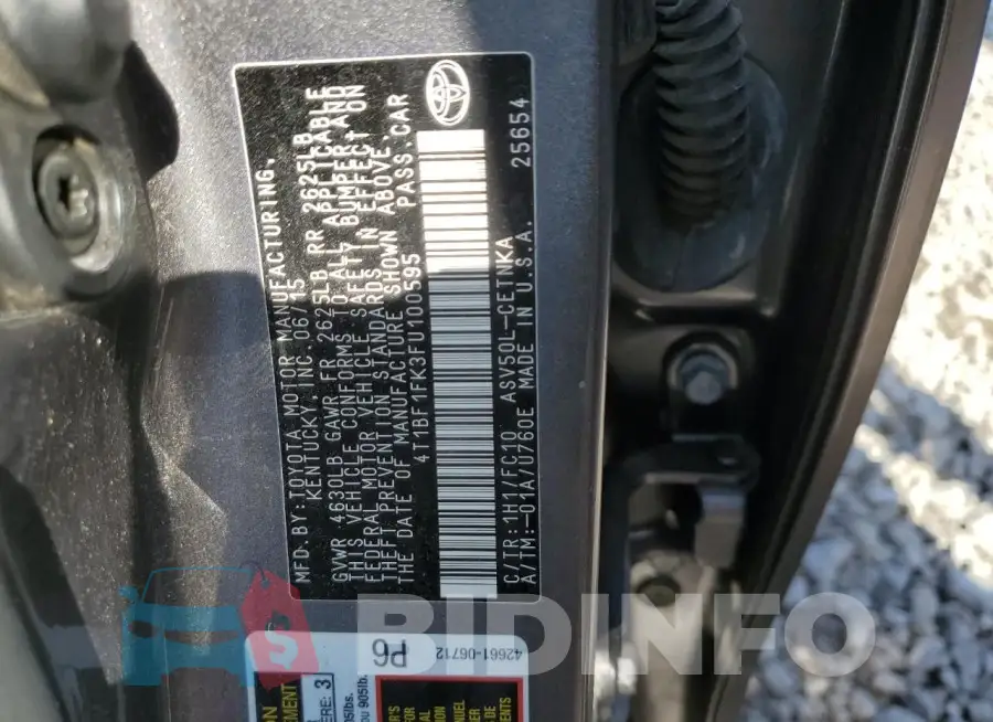 4T1BF1FK3FU100595 Photo# 13