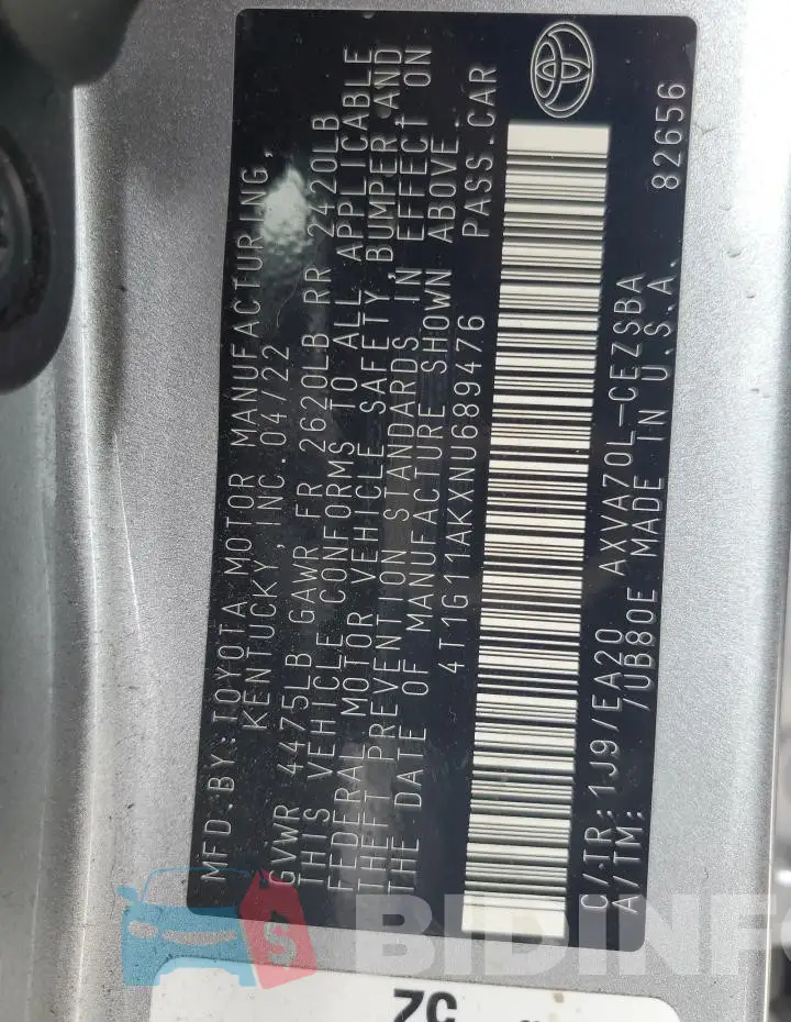 4T1G11AKXNU689476 Photo# 12