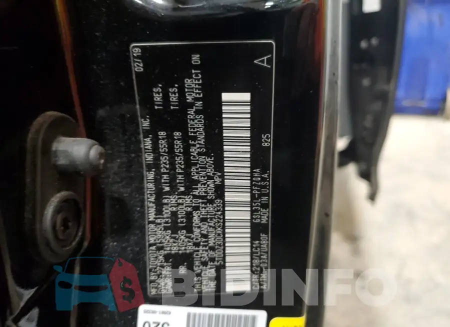 5TDDZ3DCXKS224339 Photo# 13