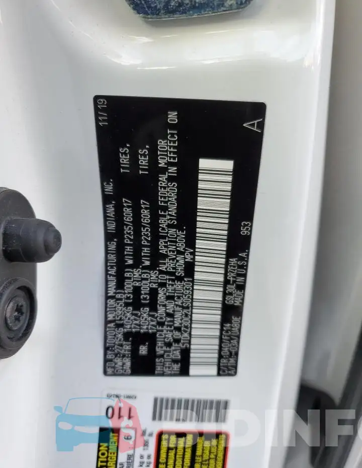 5TDKZ3DC2LS059301 Photo# 13