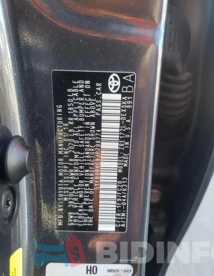 5YFBURHEXJP798774 Photo# 13