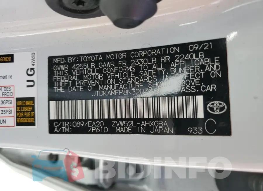 JTDKAMFP8N3203466 Photo# 12