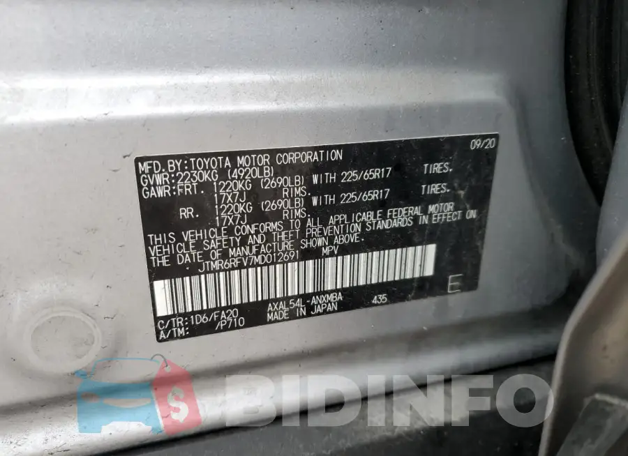 JTMR6RFV7MD012691 Photo# 12