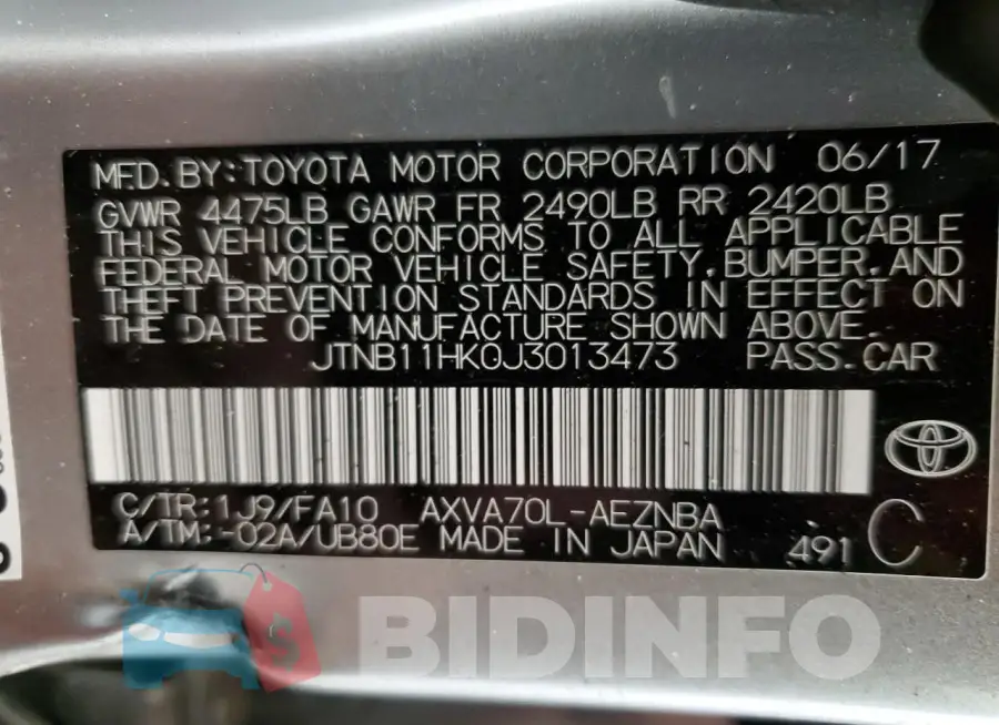 JTNB11HK0J3013473 Photo# 13