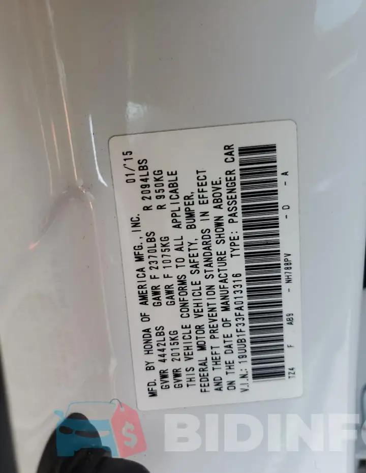 19UUB1F33FA013316 Photo# 12