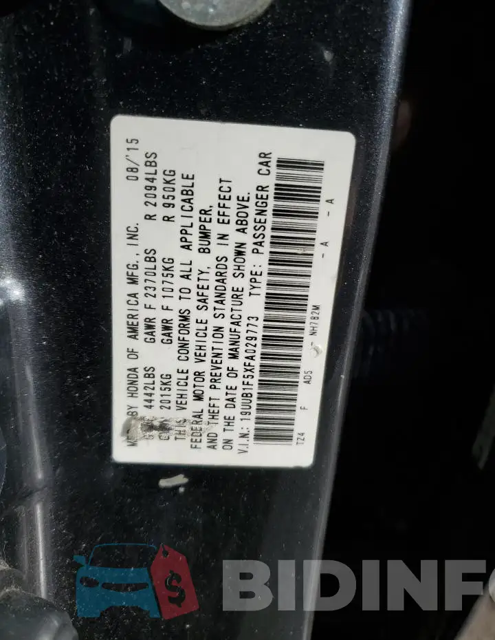 19UUB1F5XFA029773 Photo# 13