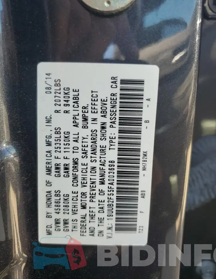 19UUB2F55FA003698 Photo# 12