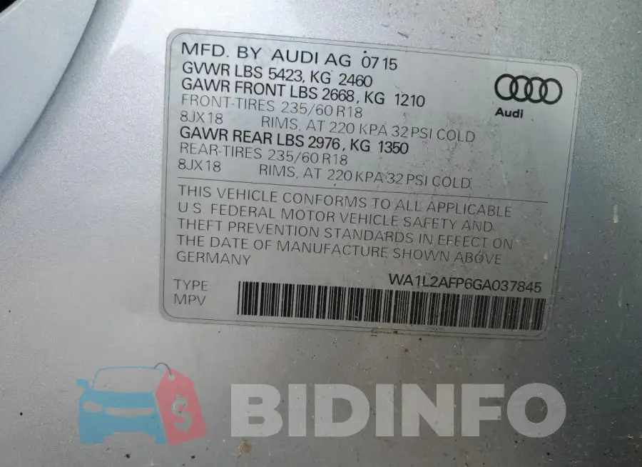 WA1L2AFP6GA037845 Photo# 12