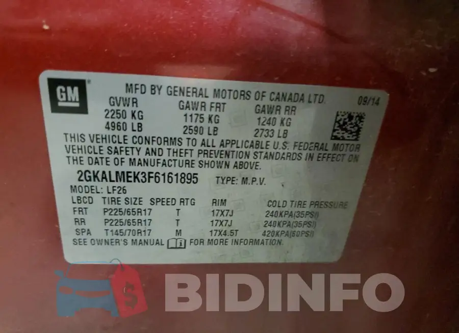 2GKALMEK3F6161895 Photo# 12