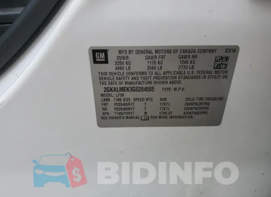 2GKALMEK3G6284565 Photo# 12