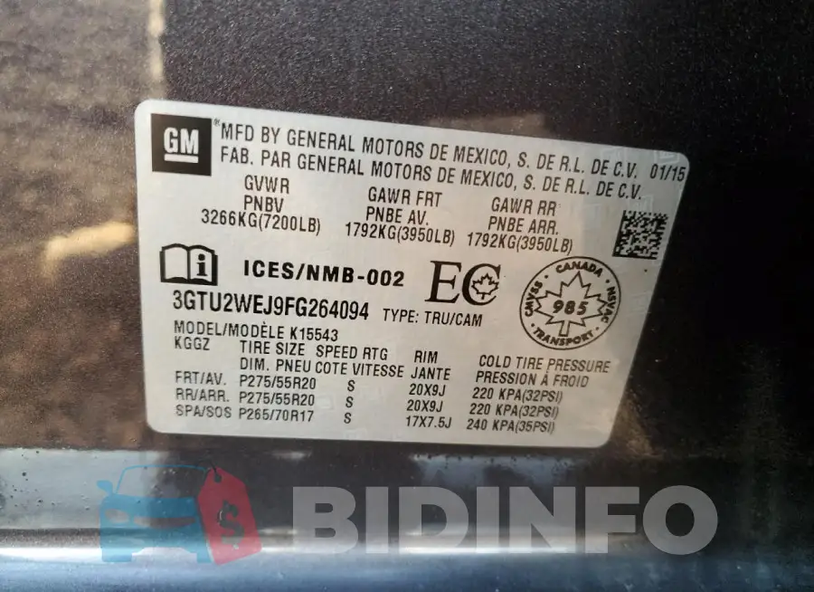 3GTU2WEJ9FG264094 Photo# 12