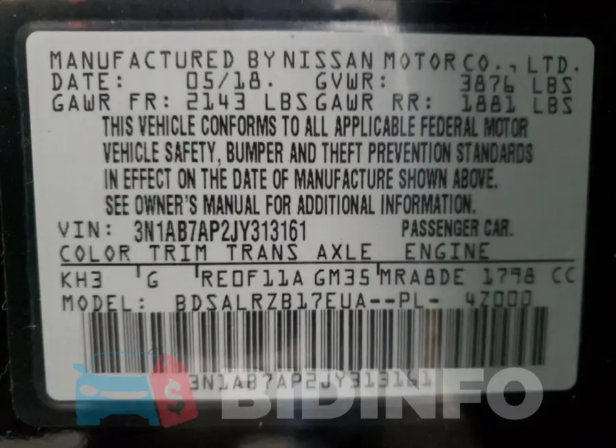 3N1AB7AP2JY313161 Photo# 12