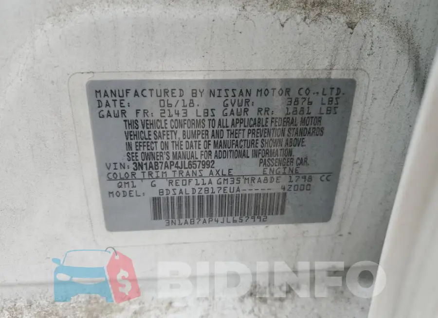 3N1AB7AP4JL657992 Photo# 12