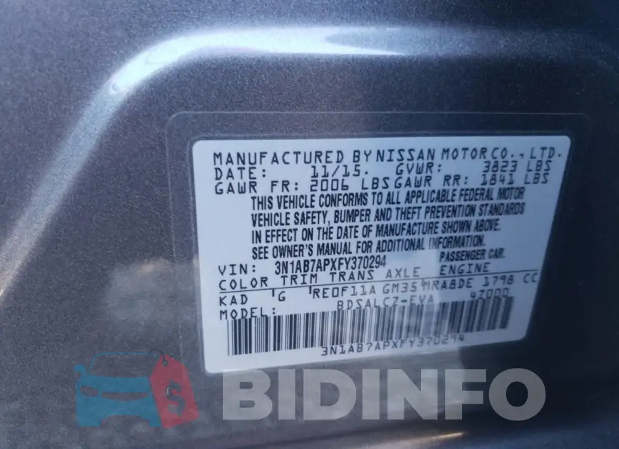 3N1AB7APXFY370294 Photo# 12