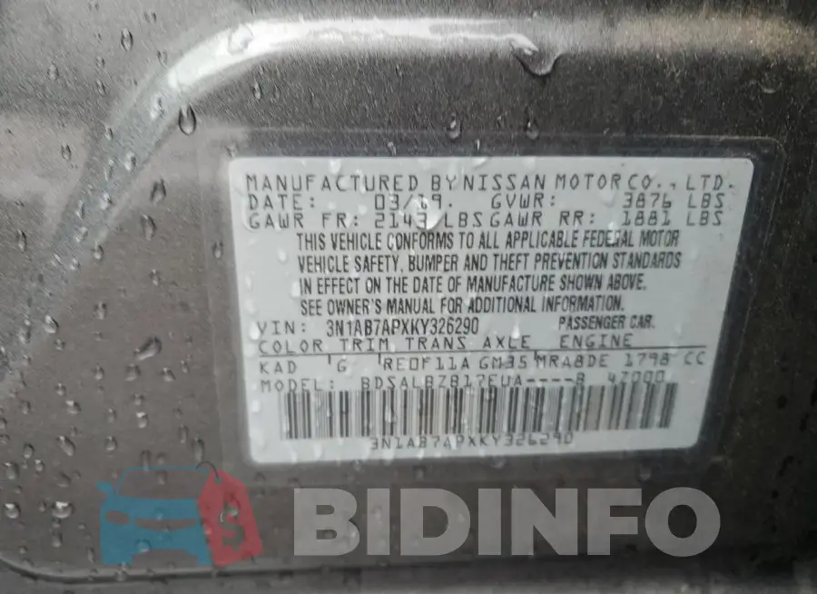 3N1AB7APXKY326290 Photo# 12