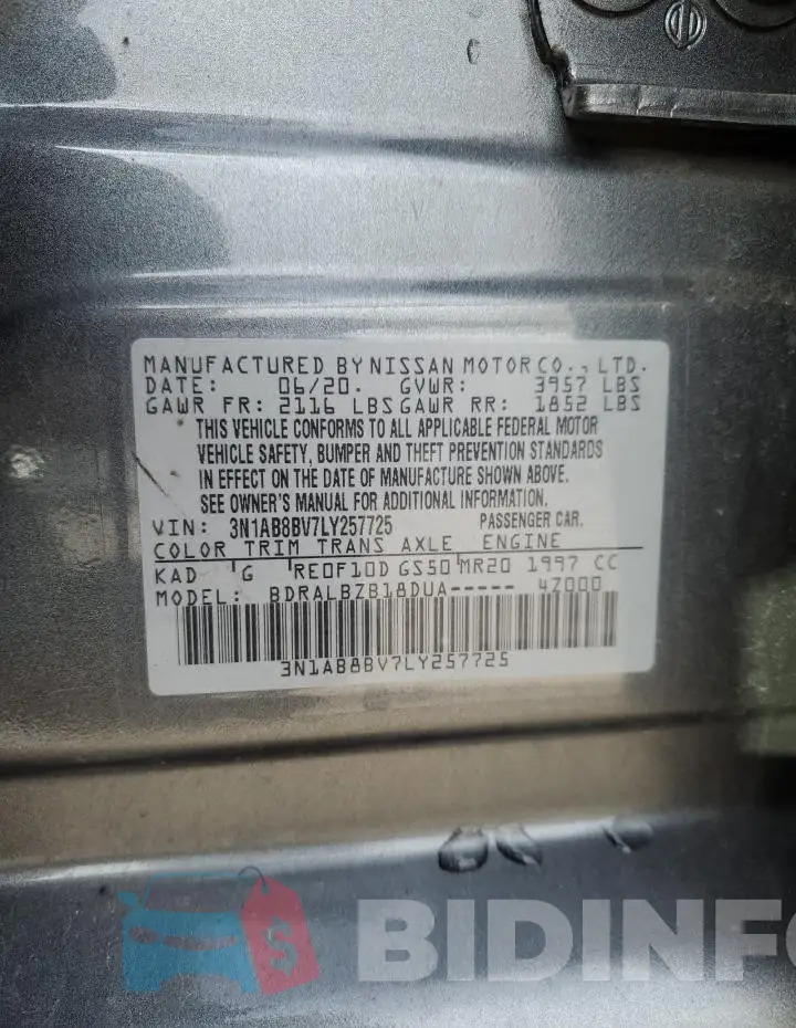 3N1AB8BV7LY257725 Photo# 12