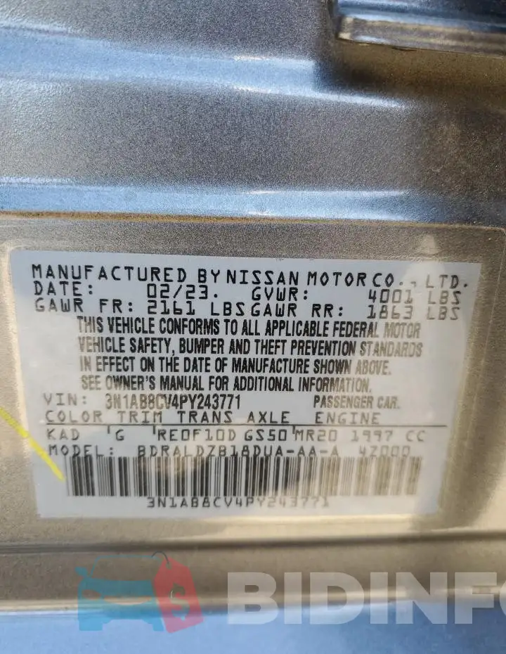 3N1AB8CV4PY243771 Photo# 13