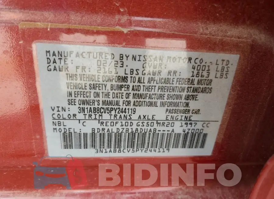 3N1AB8CV5PY244119 Photo# 12