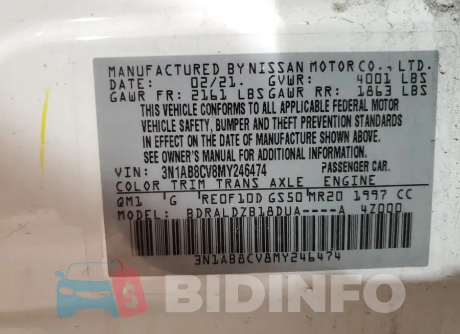 3N1AB8CV8MY246474 Photo# 12