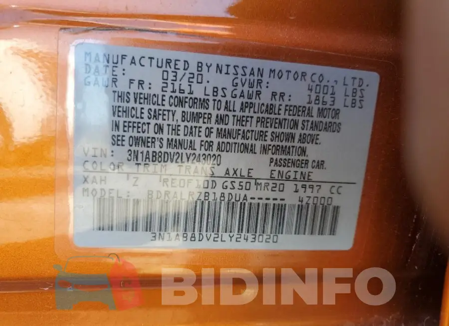 3N1AB8DV2LY243020 Photo# 12