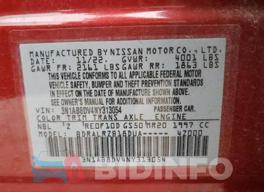 3N1AB8DV4NY313054 Photo# 12