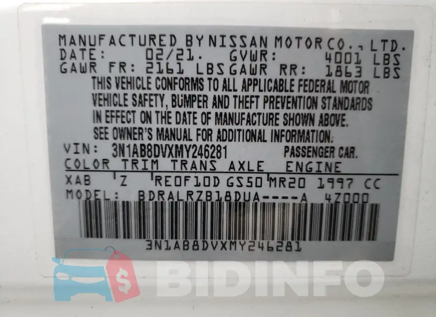 3N1AB8DVXMY246281 Photo# 12