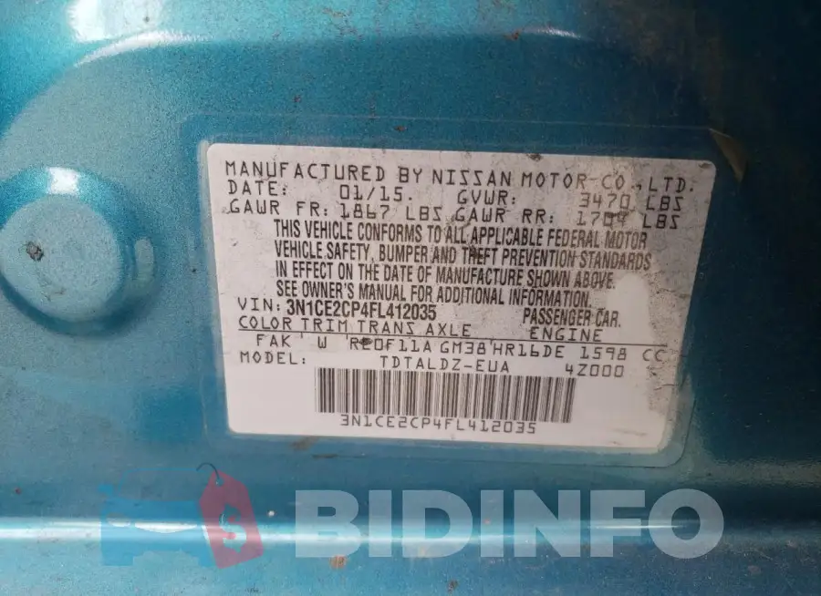 3N1CE2CP4FL412035 Photo# 12