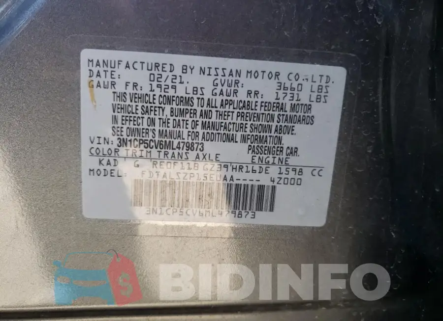 3N1CP5CV6ML479873 Photo# 14