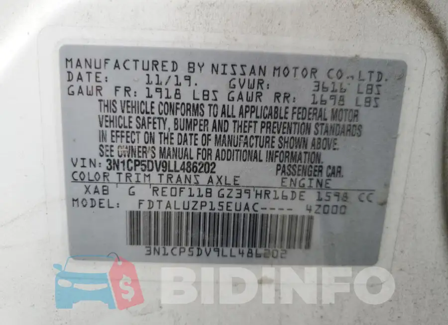 3N1CP5DV9LL486202 Photo# 14