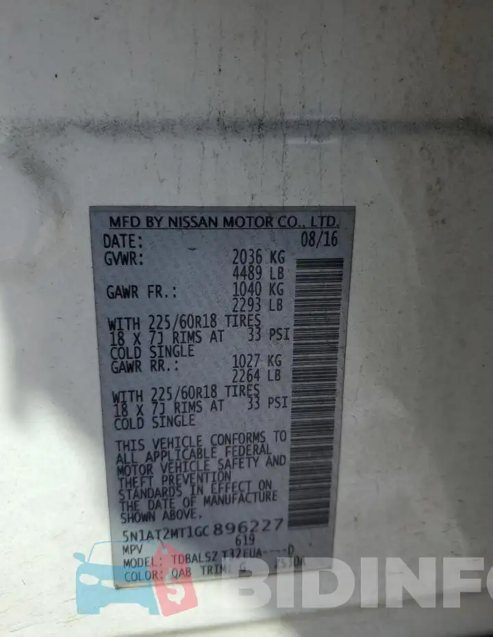 5N1AT2MT1GC896227 Photo# 12