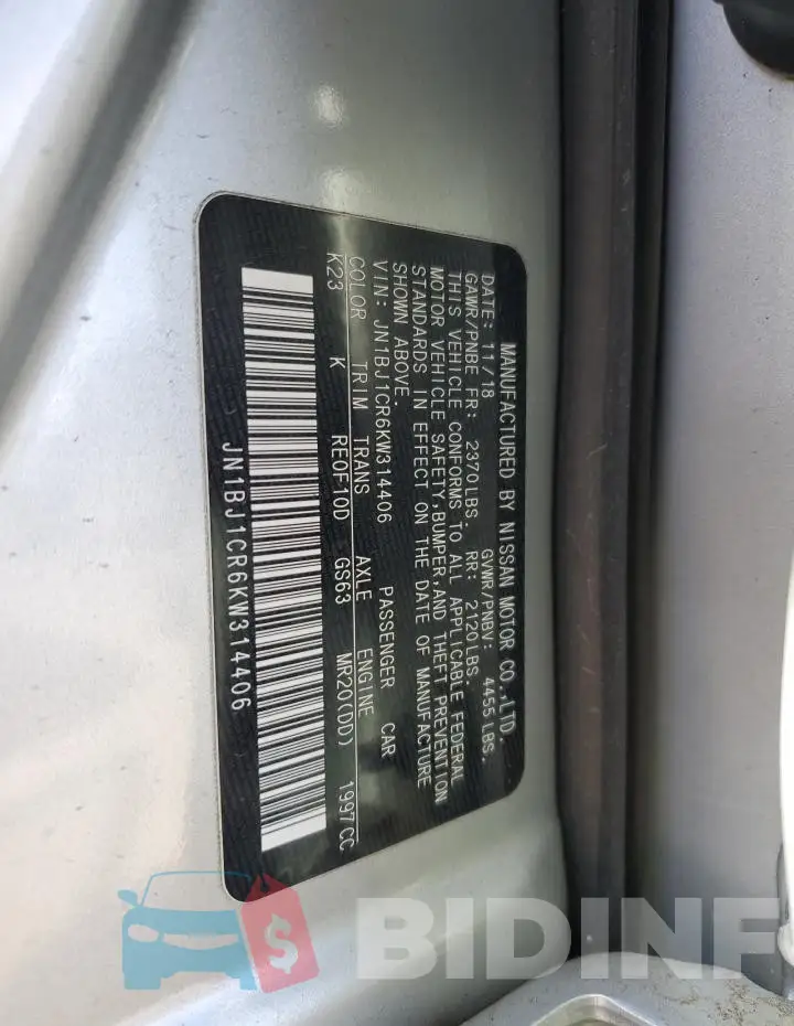 JN1BJ1CR6KW314406 Photo# 12