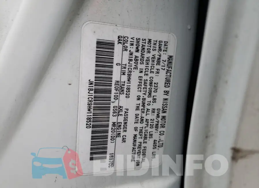JN1BJ1CR9HW118520 Photo# 13