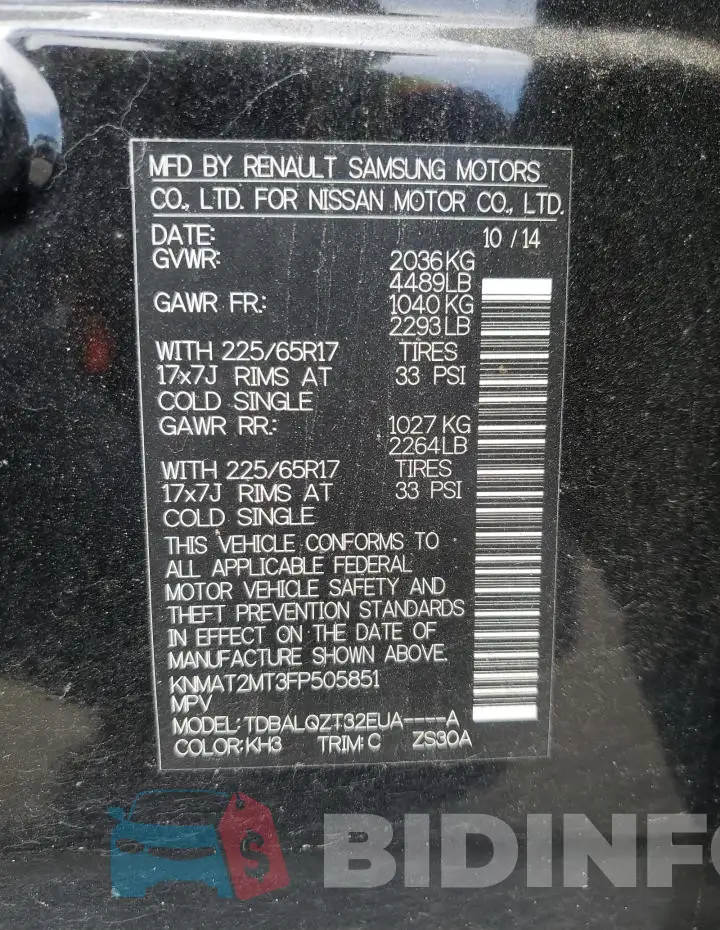 KNMAT2MT3FP505851 Photo# 12