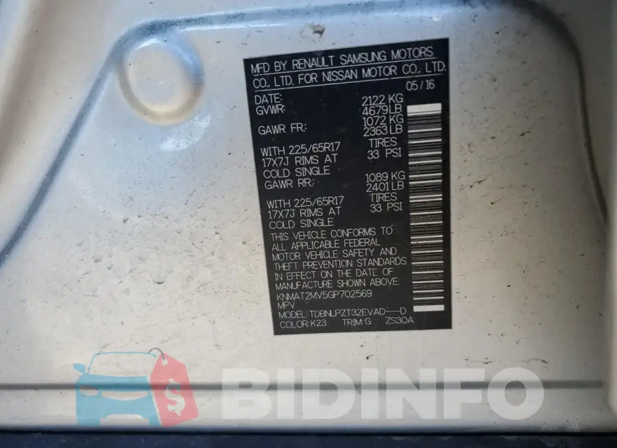 KNMAT2MV5GP702569 Photo# 13
