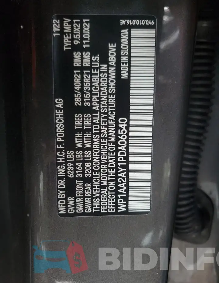 WP1AA2AY1PDA06540 Photo# 12