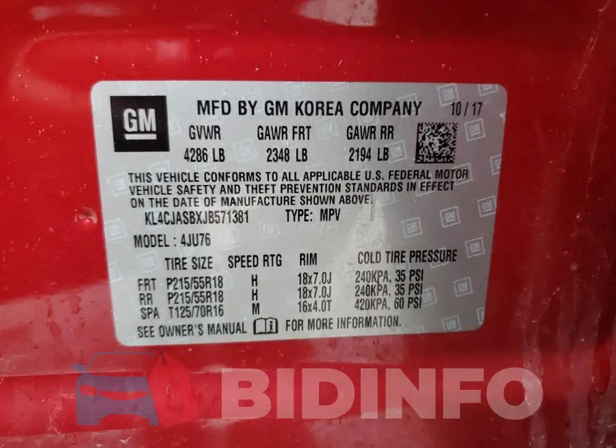 KL4CJASBXJB571381 Photo# 13