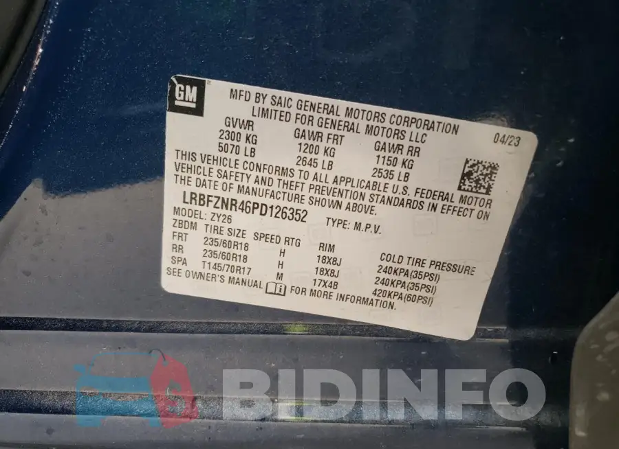LRBFZNR46PD126352 Photo# 13