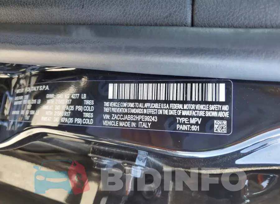 ZACCJABB2HPE99243 Photo# 12