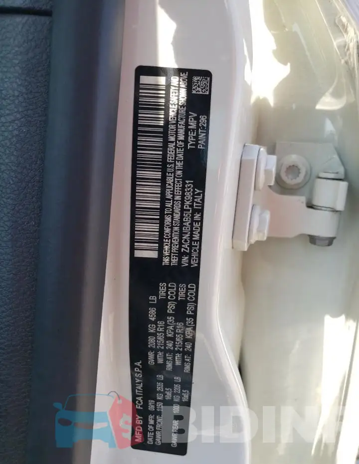 ZACNJBAB5LPK98331 Photo# 13