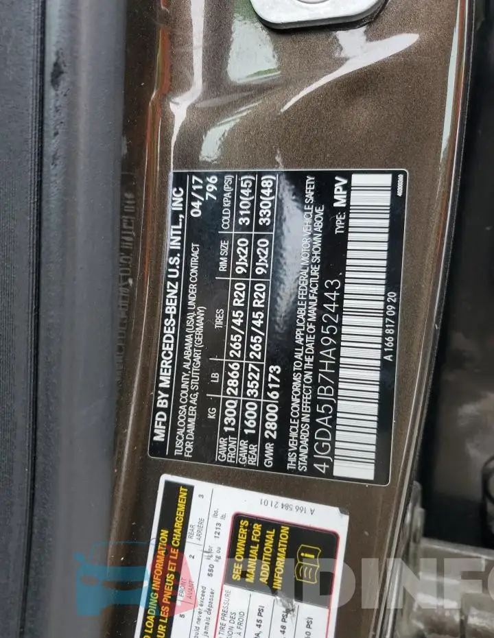 4JGDA5JB7HA952443 Photo# 13