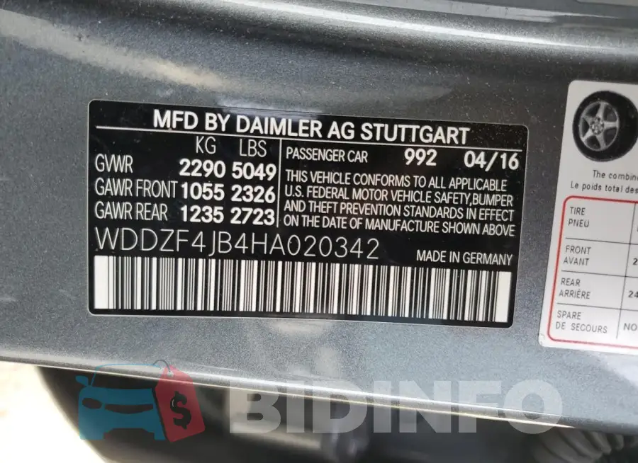 WDDZF4JB4HA020342 Photo# 12