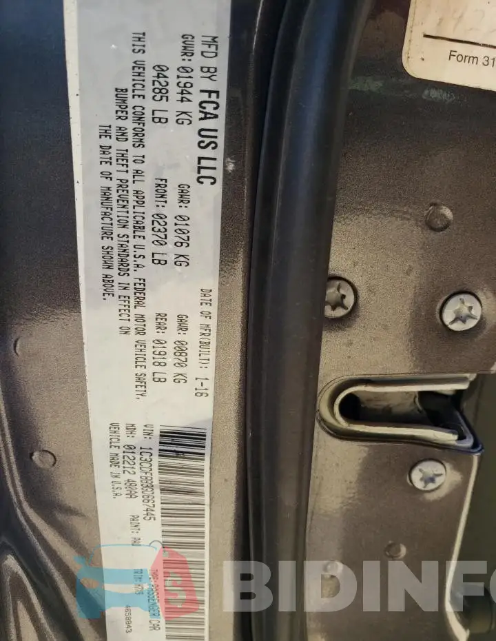 1C3CDFBB3GD667445 Photo# 12