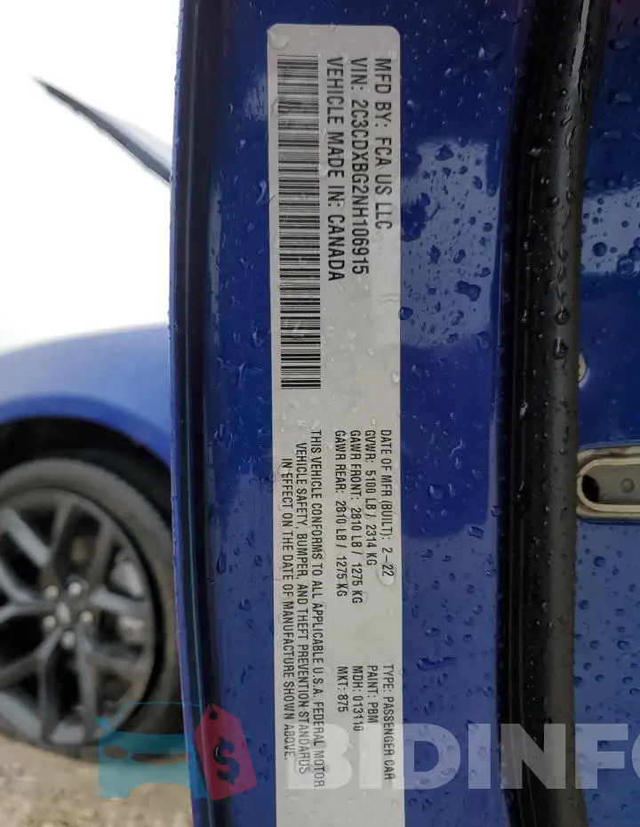 2C3CDXBG2NH106915 Photo# 12