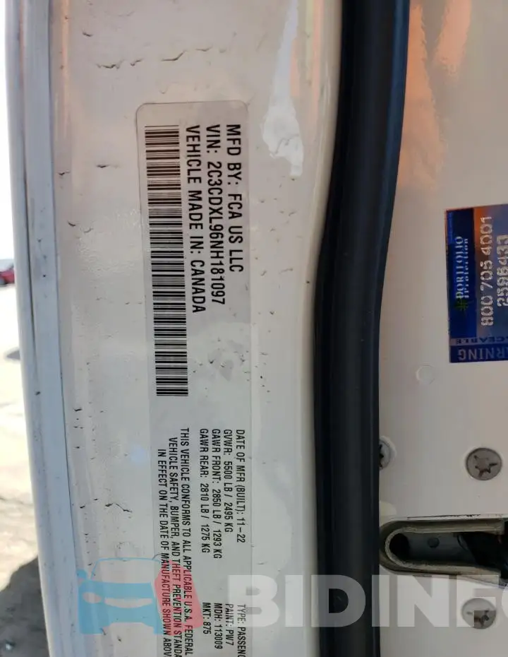 2C3CDXL96NH181097 Photo# 12