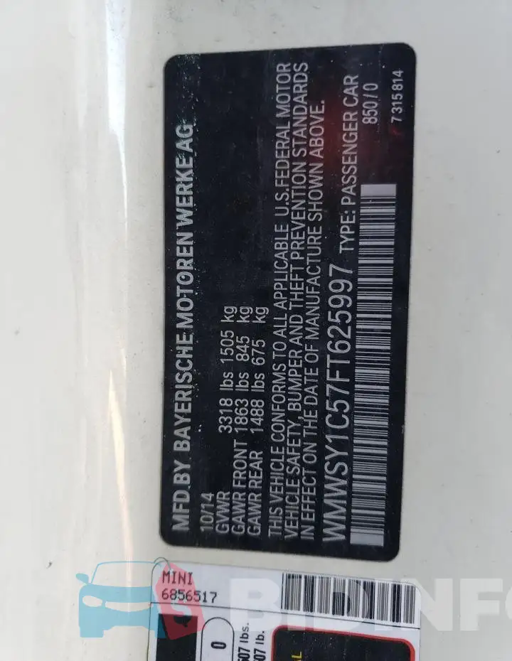 WMWSY1C57FT625997 Photo# 12