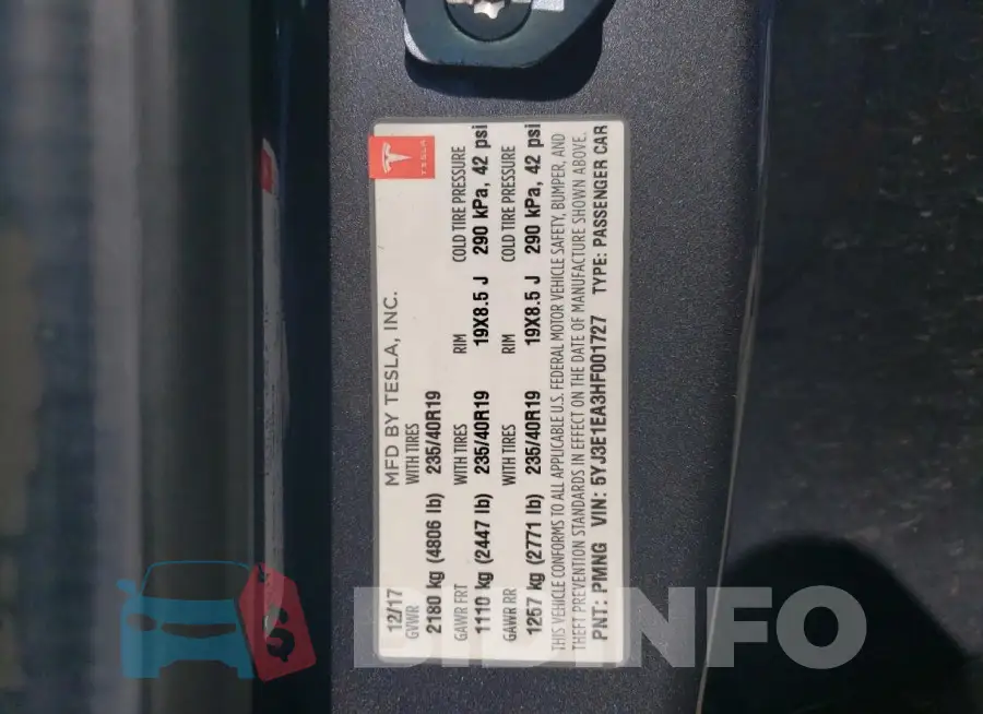 5YJ3E1EA3HF001727 Photo# 12
