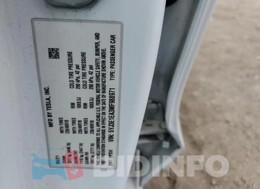 5YJ3E1EA3MF988971 Photo# 13