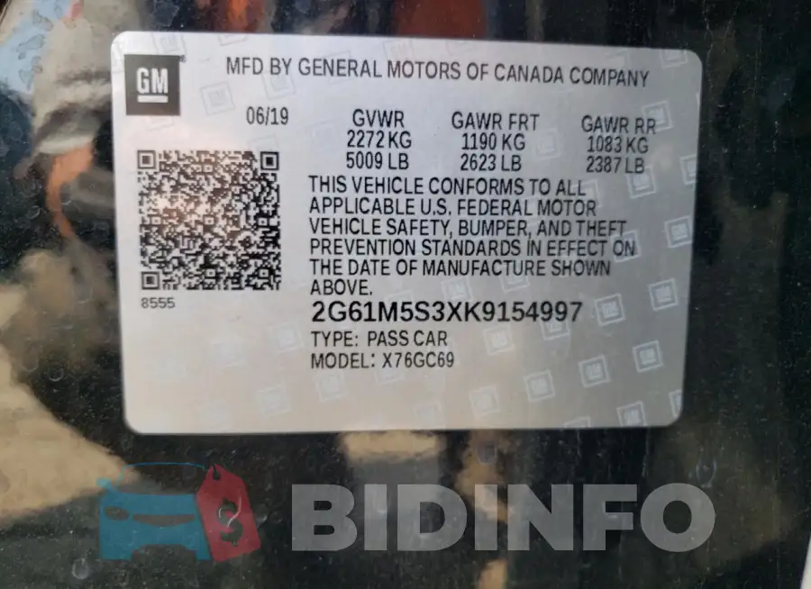 2G61M5S3XK9154997 Photo# 13