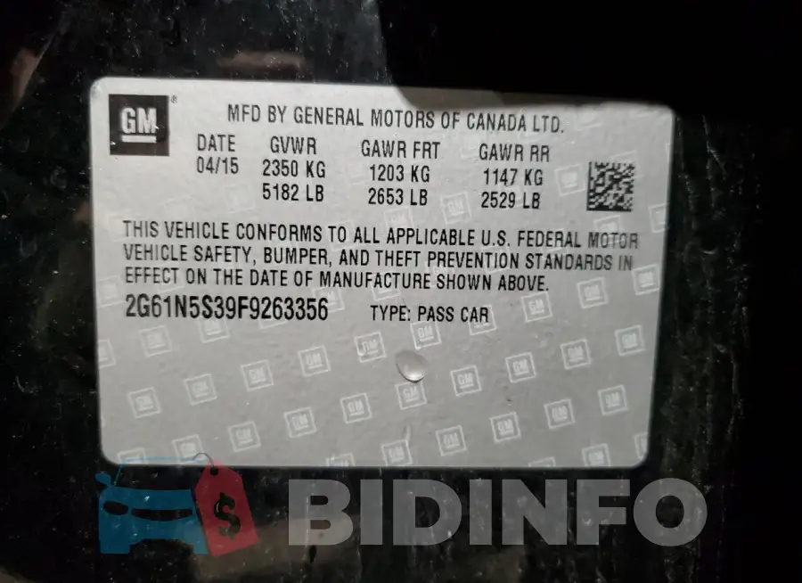 2G61N5S39F9263356 Photo# 12