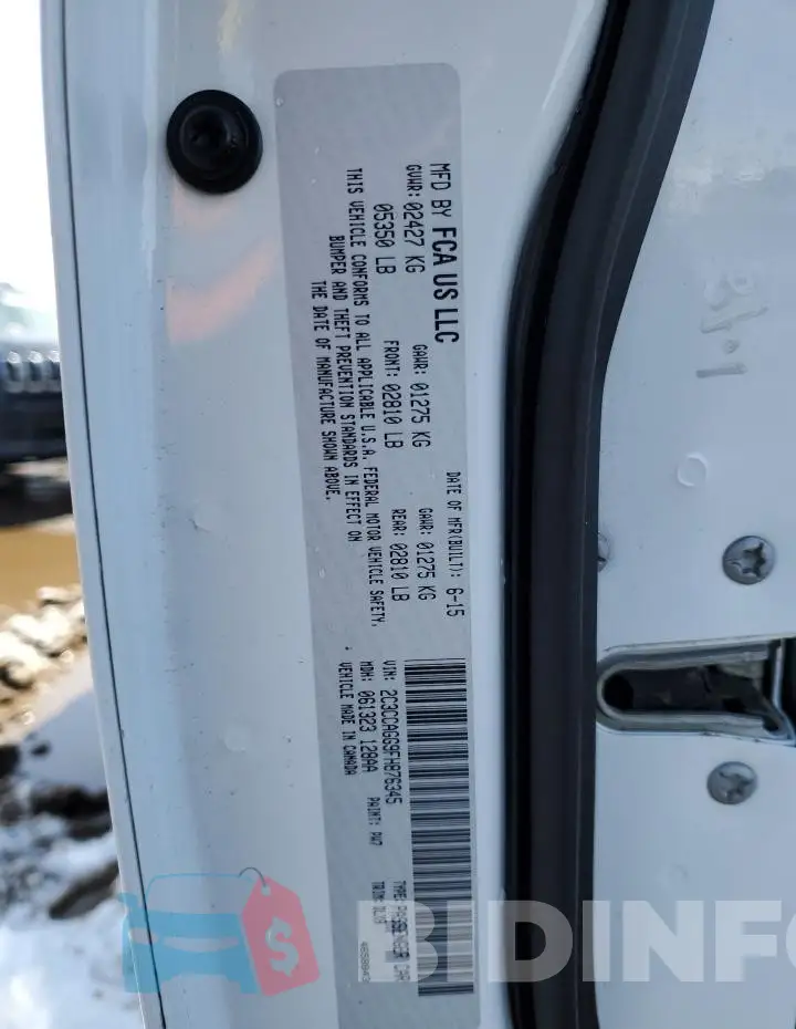 2C3CCAGG9FH876345 Photo# 12